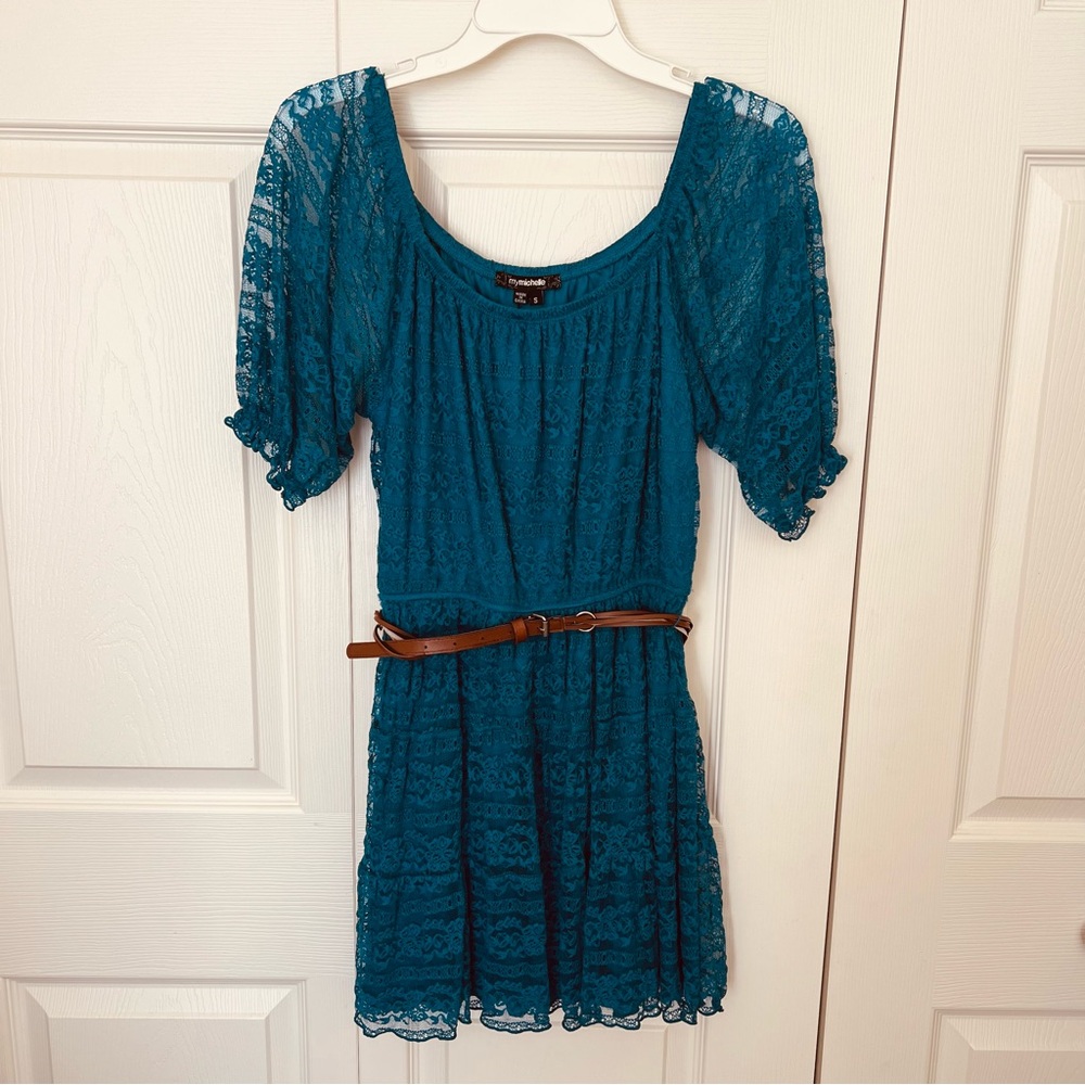 My Michelle Blue Puff Sleeve Sundress